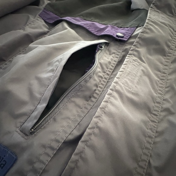 VTG Columbia Sportswear CO Anorak Pullover Jacket Large Gray Purple Black Hood - Picture 4 of 16